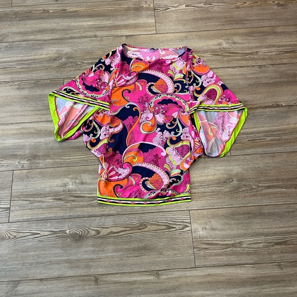 Trina Turk Pink Paisley Print Top - Picture 5 of 5